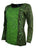 267 Bohemian Stonewashed Embroidered Tie-dye Long Sleeve Shirt Blouse - Agan Traders, Green