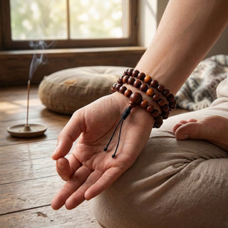 Dark Rosewood 108 beads Rudraksha Prayer Meditation Mala Necklace