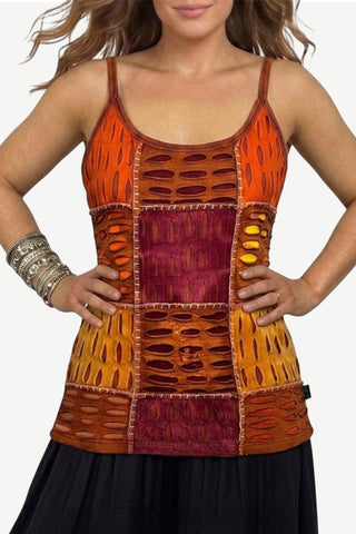 R 154 Women's Bohemian Patch Work Spaghetti Strap Tank Top Camis