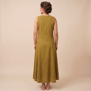 1151 DR Women’s Boho Summer Sleeveless Embroidered Button Down Sun Dress Gown