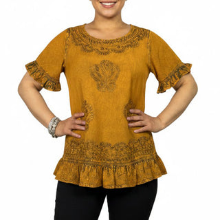 142 B Peasant Bohemian Ruffle Gypsy Ari Blouse