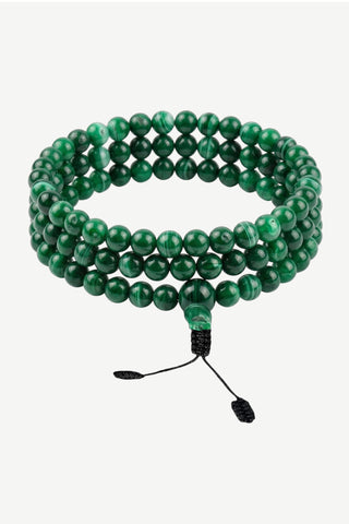 Original 108 beads Malachite Semi-precious Stone Prayer Bead Mala Necklace