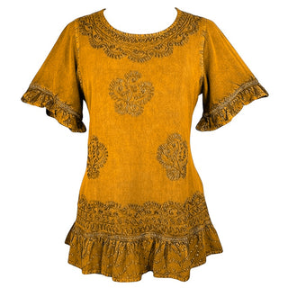142 B Peasant Bohemian Ruffle Gypsy Ari Blouse