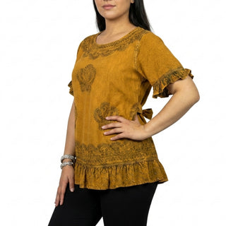 142 B Peasant Bohemian Ruffle Gypsy Ari Blouse