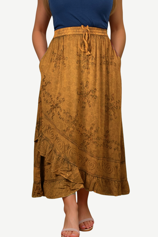 Signature Maxi Embroidered A Line Skirt