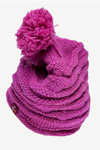 1414 Trendy Ribbed Wool Knit Warm Oversized Chunky Soft Fleece Lined Slouchy Beanie Mitten Hat