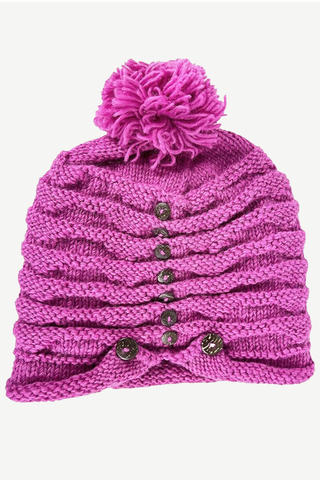 1414 Trendy Ribbed Wool Knit Warm Oversized Chunky Soft Fleece Lined Slouchy Beanie Mitten Hat