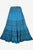 09 SKT Boho Gothic Tiered Embroidered Waistband Long Skirt Maxi - Agan Traders, Blue