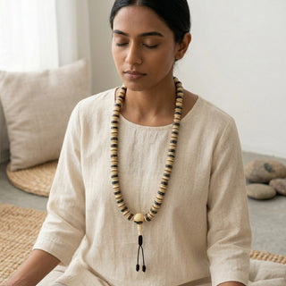 Yak Bone 108 beads Prayer Healing Meditation Mala Necklace - 10 -12 MM