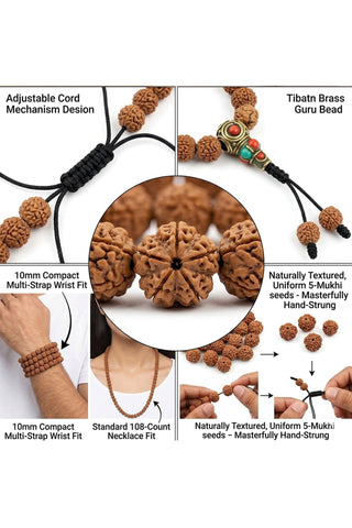 5 Mukhi Rudraksha Mala (10mm)