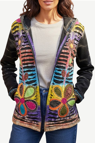 333 RJ Rainbow Razor Cut Embroidered Bohemian Jacket