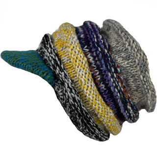 Multi-colored Knit Blended Wool Berate Chaki Peak Cap - Agan Traders, 1417 H Gray