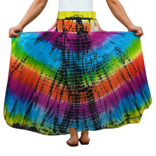 61 SKT Rainbow Soft Cotton Convertible Lined Tie Dye Gypsy Skirt Dress