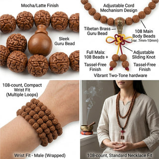 Rudraksha Dark Aged Meditation Power Mala - 8 MM