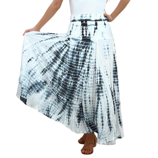 61 SKT Soft Cotton Convertible Lined Tie Dye Gypsy Skirt Dress - Agan Traders, Blue White