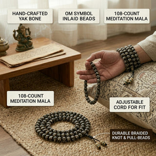OM 108 beads Prayer Meditation Mala Necklace - 10 MM