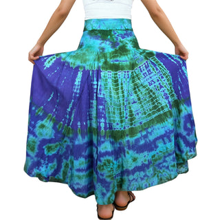 61 SKT Soft Cotton Convertible Lined Tie Dye Gypsy Skirt Dress ~ Purple Multi