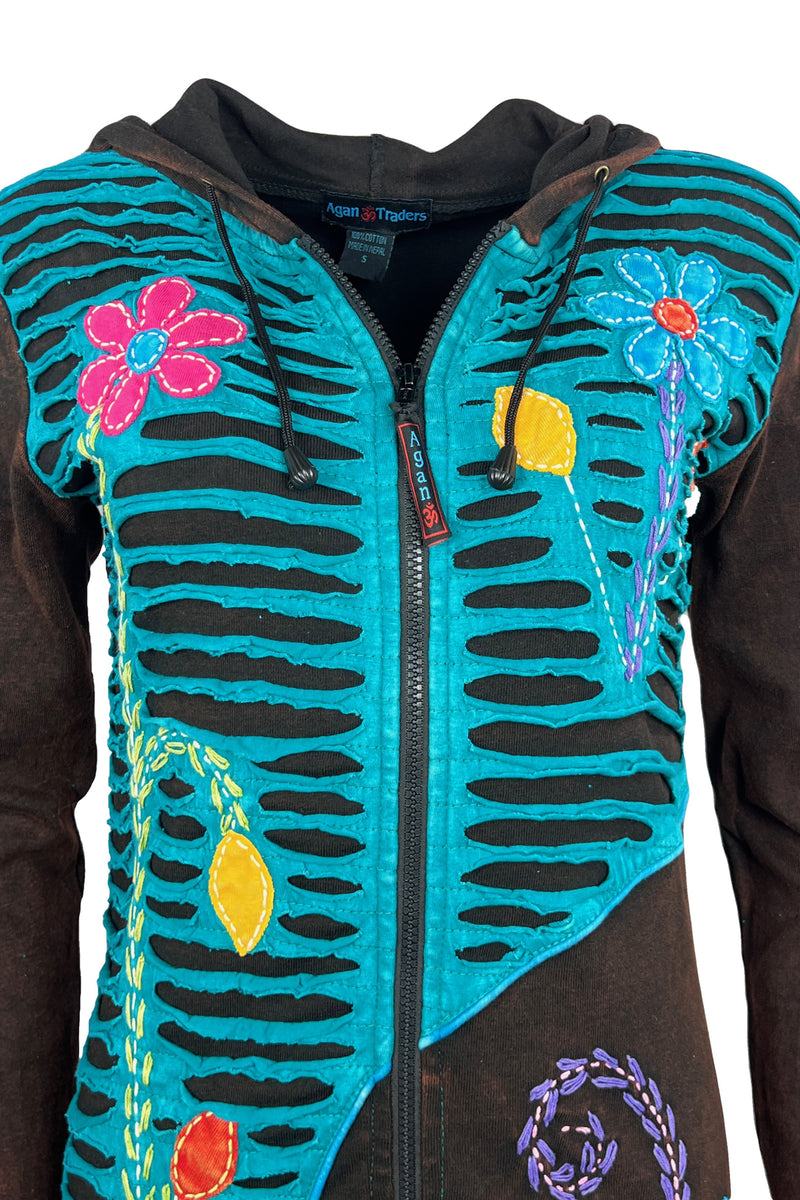 RJ 324 Bohemian Patched Embroidered Funky Boho Long Hoodie Jacket ...
