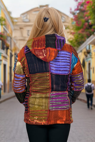 361 RJ Bohemian Fleece Lined Rib Cotton Razor Funky Hoodie Sweatshirt Jacket