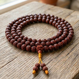Phoenix Eye Bodhi Seed Mala Necklace 108 Beads - 7 mm