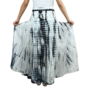 61 SKT Soft Cotton Convertible Lined Tie Dye Gypsy Skirt Dress - Agan Traders, Blue White