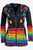 RJ 309 -2 Agan Traders Rainbow Razor Cut Flower Stem Cotton Bohemian Hoodie Jacket - Agan Traders, Multicolor