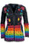 RJ 309 -2 Agan Traders Rainbow Razor Cut Flower Stem Cotton Bohemian Hoodie Jacket - Agan Traders, Multicolor