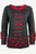Agan Traders WTP 0037 Nepal Hand Crafted Cut Work Knit Blouse T-shirt. - Agan Traders, Black Red