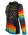 327 RJ Hand Crafted Bohemian Rib Tie-dye Brush Painted Patch Cotton Hoodie Jacket - Agan Traders, Charcoal