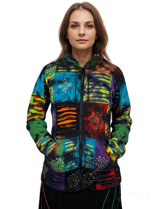 338 RJ Tie Dye Knit Cotton Razor Cut Patched Hoodie Sweatshirts Jacket - Agan Traders, RJ338_Multi