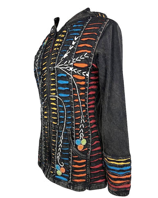 51 RJ Bohemian Multi-Colored Razor Hoodie Sweatshirt Rib Jacket - Agan Traders, Multicolor