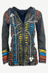 51 RJ Bohemian Multi-Colored Razor  Embroidered Hoodie Sweatshirt Rib Jacket
