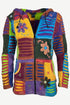 339 RJ Bohemian Knit Cotton Razor Cut Pixie Hoodie Sweatshirts Rib Jacket