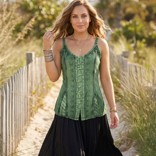Women's  Summer Sleeveless Embroidered Tank Top Blouses for Women ~ 410 B