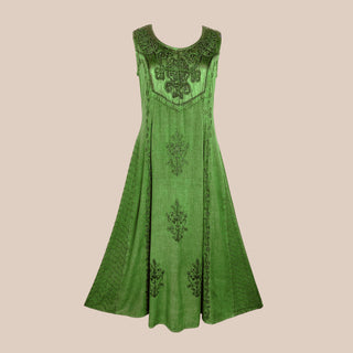 1004 DR Roman Victorian Sleeveless Embroidered Summer Dress