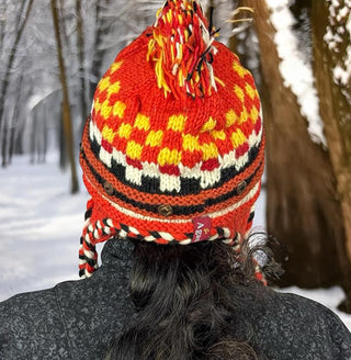 1402 Himalayan Wool Thick Chunky Knit Fleece Hat Mitten Glove ~ Small Medium