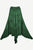 403 SKT Medieval Embroidered Elastic Waistband Uneven Ruffle Hem Skirt Maxi - Agan Traders, Green