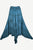 403 SKT Medieval Embroidered Elastic Waistband Uneven Ruffle Hem Skirt Maxi - Agan Traders, Blue