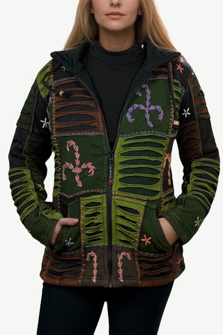 360 RJ Bohemian Fleece Knit Cotton Razor Hoodie Sweatshirt Rib Jacket - Agan Traders, Lime