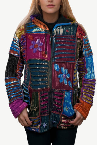 361 RJ Bohemian Fleece Knit Rib Cotton Razor Cut Funky Hoodie Sweatshirt Jacket - Agan Traders, Multicolored