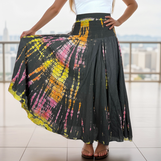 61 SKT Soft Cotton Convertible Lined Tie Dye Gypsy Skirt Dress