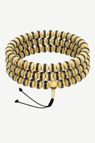 Yak Bone 108 beads Prayer Healing Meditation Mala Necklace - 10 -12 MM