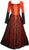 Medieval Vintage Corset Lace Two Tone Renaissance Dress Gown - Agan Traders, Orange Black