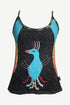 WTP 0079  Women's Hand Crafted Tie Dye Knit Cotton Peacock Knit Tank Top