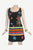 R 01 DR Agan Traders Knit Cotton Spaghetti Strap Flower Leaflets Sun Dress - Agan Traders, Black