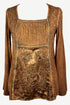 04 B Boho Fashion Pleated Embroidered Square Neck Blouse Top