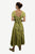 Rayon Embroidered Flare Gothic Corset Dazzling Dress Gown - Agan Traders, Olive
