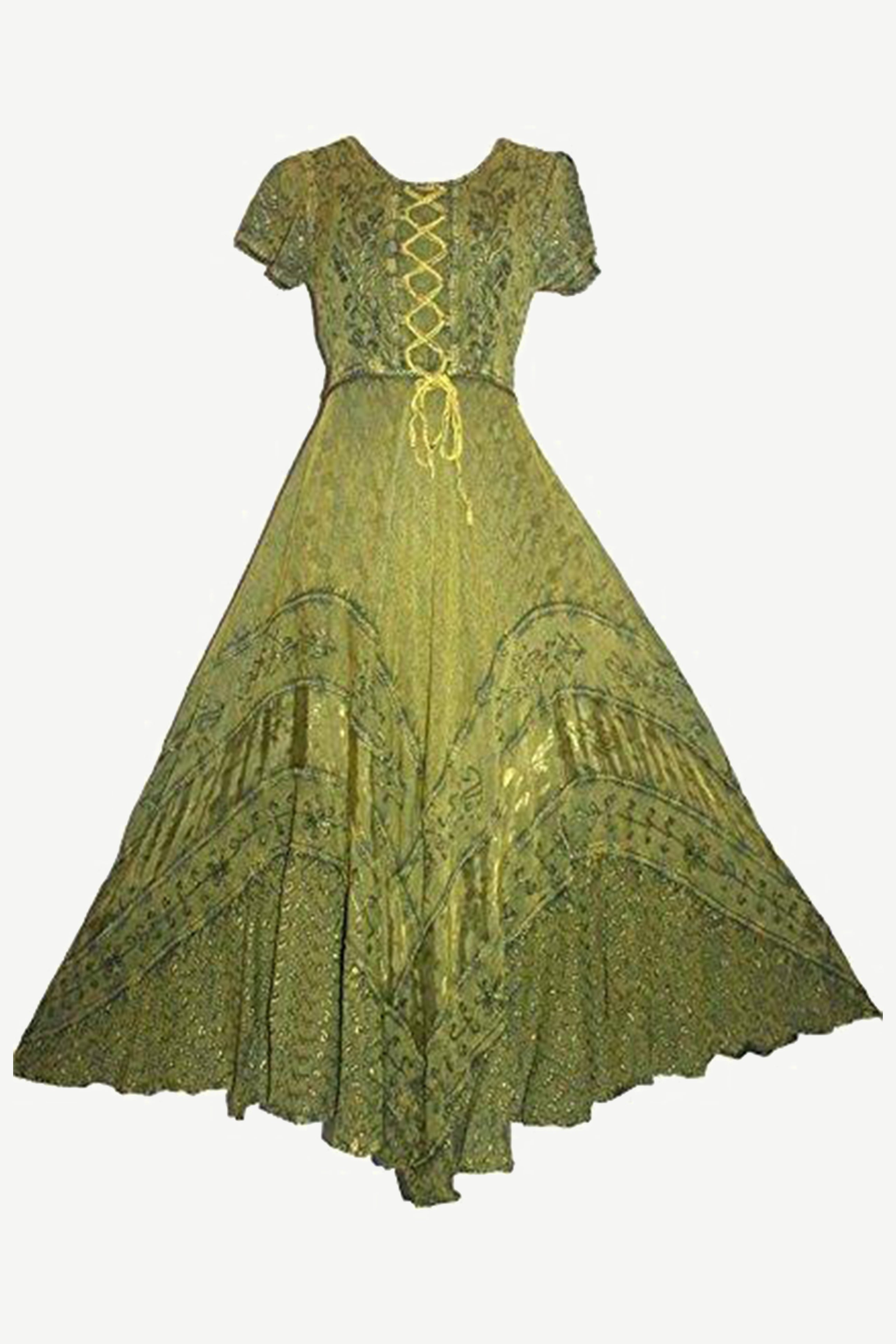 green gothic corset dress Musee Steel Boned Corset