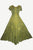 Rayon Embroidered Flare Gothic Corset Dazzling Dress Gown - Agan Traders, Olive