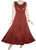 Rich Elegant Satin Blend Renaissance Sleeveless Summer Sun Dress Gown - Agan Traders, Red/Burgundy